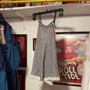 Black and White Striped Jumpsuit